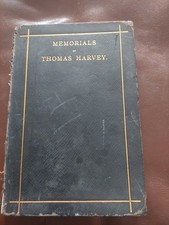 Memorials Of Thomas Harvey 1886 By Sarah G.Harvey Book