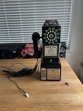 Wild and Wolf 1957 Black and Chrome Telephone 1950s American Diner Style, 
