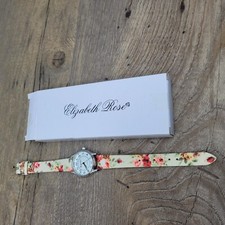 Ladies Elizabeth Rose Floral Pattern Strap Watch. in good condition & running 