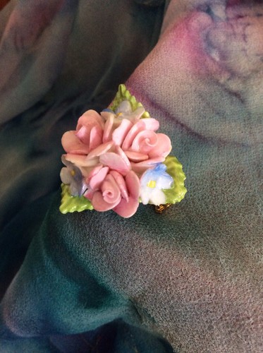 Vintage coalport brooch - vintage,
