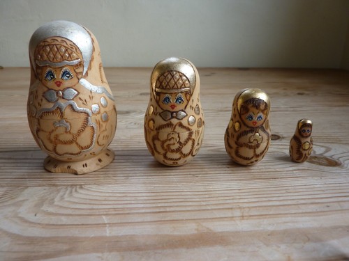 Vintage wooden russian nesting - wooden,