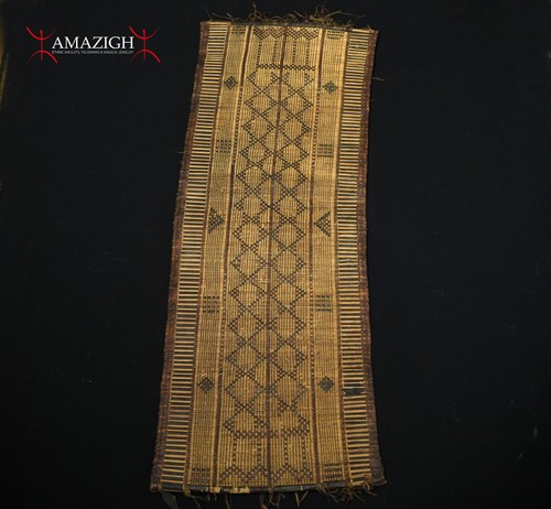 Old woven straw leather carpet - old,