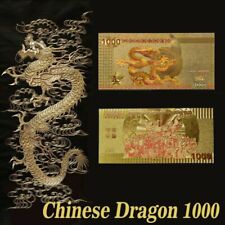 Chinese Dragon 1000 China Century Commemorative Gold Foil Notes