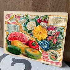 Vintage Fruit & Flowers Seed Catalogue Gardening Advert, Retro Style Metal Sign