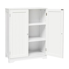 Mondeer Bathroom Cabinet Storage Unit MDF 2 Doors with Adjustable Shelves White