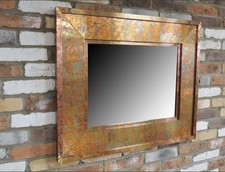 Industrial Rustic Copper Style Framed Bevelled Mirror Modern Look & Style Small