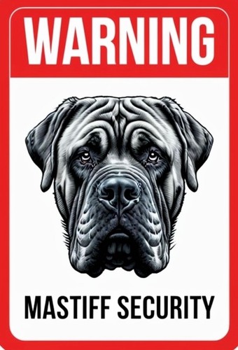 Warning mastiff security metal - warning,