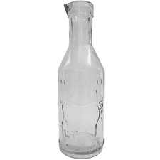 Absolutely Pure Milk Protector Jug Bottle Tall Glass Embossed Cow Clear 30cm H