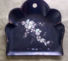 ANTIQUE PAPIER MACHE CRUMB TRAY.