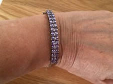 Sterling Silver and Tanzanite Bangle Bracelet over 4 Carats
