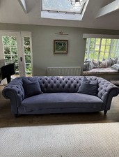 Chesterfield sofa blue velvet - sofa,