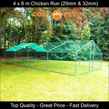 Chicken Run 4 x 8m 25mm & 32mm Cozy Pet for Hens Dog Poultry Rabbit Ducks Coop