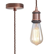 Pendant Lamp Holder Ceiling Rose Industrial Vintage Pendant Light Fitting E27