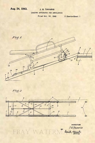 Official 1943 stretcher patent - 1943,