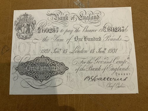 Old white 100 pound note - pound,