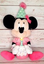 Minnie Mouse Plush Toy Plays Happy Birthday Music Light Up Candle Cake IMC Toys 