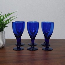 6x Vintage Cobalt Blue