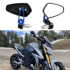 7/8" Motorcycle Bar End Side Mirrors Rearview Blue For Suzuki GSXR 1000 750 600