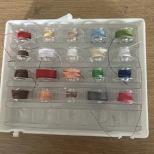 20 Clear Sewing Machine Plastic Spools & Container for Universal Thread