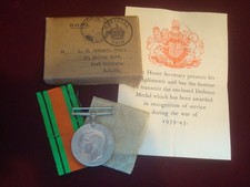 WW2 1939/45 DEFENCE MEDAL L E JOHNSON 20 SOLWAY RD EAST DULWICH SE22