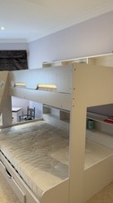 Kids White Wooden Bunk Bed