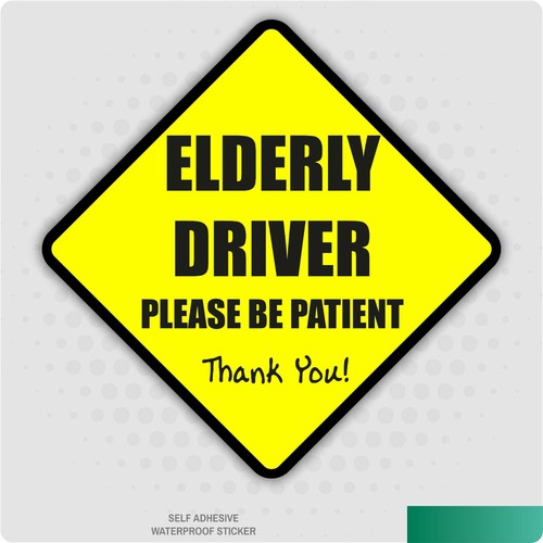 Elderly driver car sticker - elderly,
