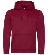 New Mens AWDis JH006 Polyester Sports Hoodie. Burgundy M. T7548.