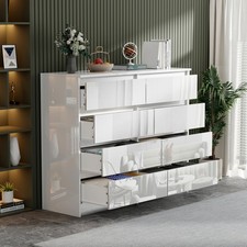 Chest Of Drawer Bedside Cabinet Tall Wide Storage Bedroom Furniture 8 Drawers