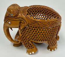 CARVED WOODEN ELEPHANT INDIAN
