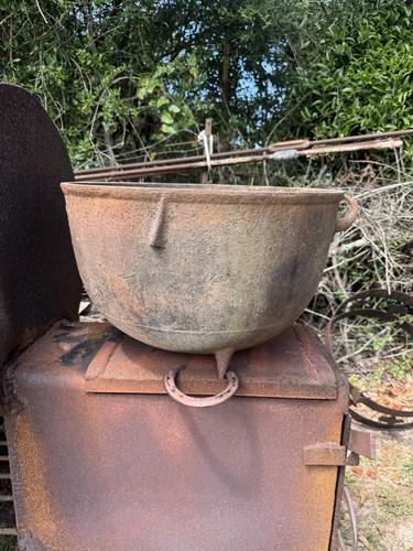 Antique cast iron cauldron - antique,