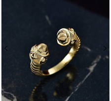 Sterling Silver 925 Ring In Gold Plating Sz O New TJC RRP £39.99