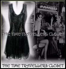 VTG KATE MOSS TOPSHOP 20s FLAPPER DRESS BEADED 30s GATSBY JAZZ AGE ART DECO UK 8