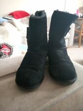 Womens/Girl Black Suede Boots With Toggle , KANGOL