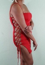 Red Cut Out Mini Strapless