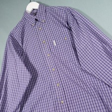 Vintage Ben Sherman Shirt Mens Medium Blue Plaid Long Sleeve Silver Label Mods