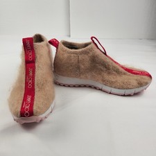 Jimmy Choo Brushed Stretch-knit Slip-on Sneakers Peach Size US 4.5 EU 35