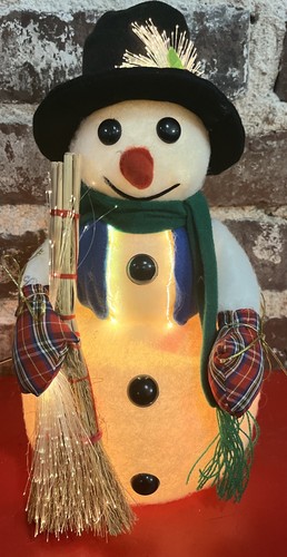 Vtg fibre optic snowman - fibre,