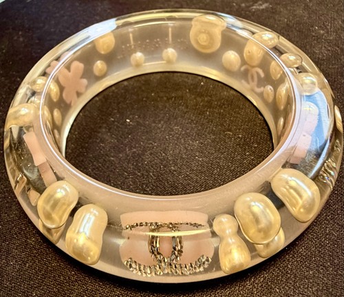 Chanel clear resin bangle with