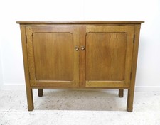 Bespoke carpenter made oak buffet sideboard retro school style cupboard cabinet