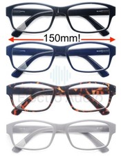 BIG LARGE WIDE XL MENS Reading Glasses + Case | Coated Lens Metal Hinge