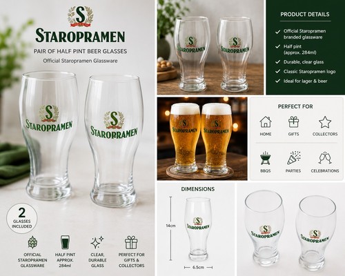 Pair staropramen half pint - of,