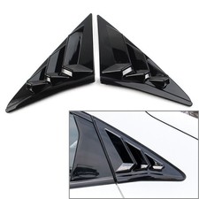 For Honda Civic Hatchback 16-21 Rear Side Vent Window Louver Cover Glossy Black
