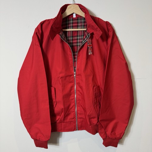 Mens red bomber jacket tartan - red,