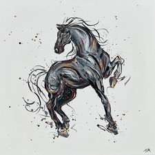 Black Horse on white  Original