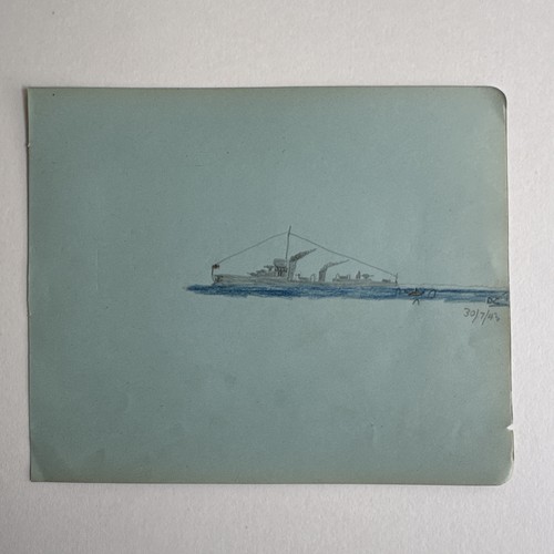 Original 1943 child drawing - child's,