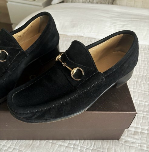 Gucci black suede horsebit - gucci,