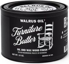 Walrus Oil Furniture Butter - Paste Wax Wood Finish, 100% Natural, VOC-Free 16oz