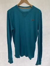Hollister Mens Size L Turquoise Cotton Blend Logo Sweater