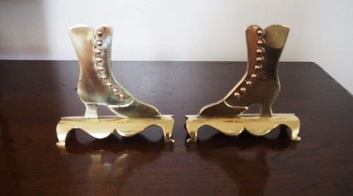Pair antique brass ornamental