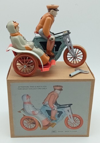 Tin plate clockwork motorcycle - tin-plate,
